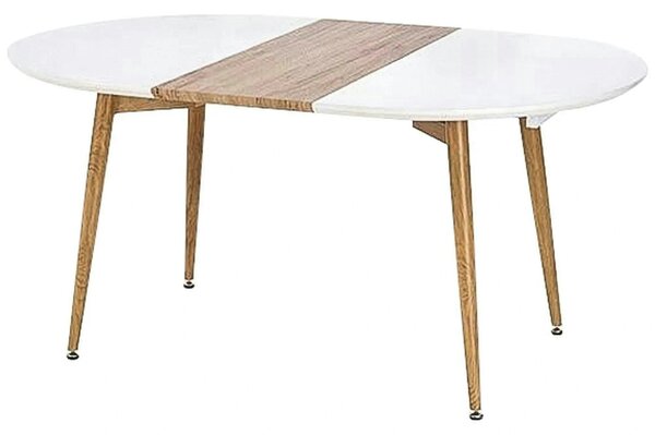 Masa extensibila CALIBER, alb/stejar, 160/200x90x76 cm