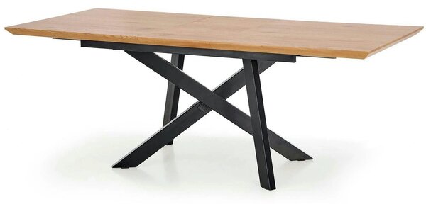 Masa extensibila Capital, stejar auriu/negru, 160/200x90x76 cm
