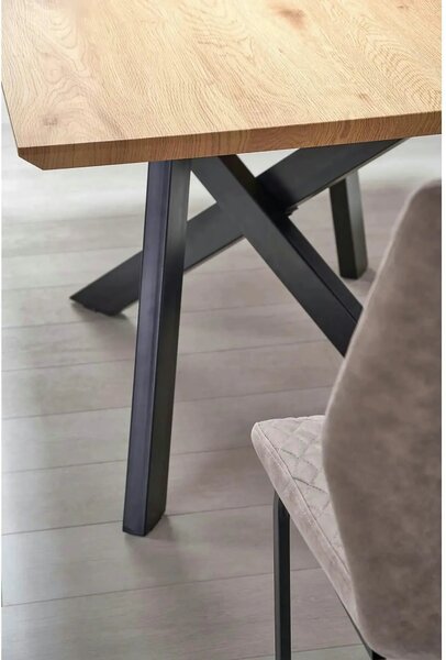 Masa extensibila Capital, stejar auriu/negru, 160/200x90x76 cm