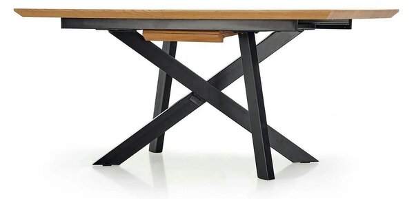 Masa extensibila Capital, stejar auriu/negru, 160/200x90x76 cm