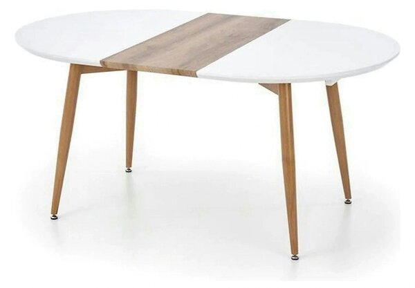 Masa extensibila EDWARD, alb/stejar miere, 120/200x100x75 cm