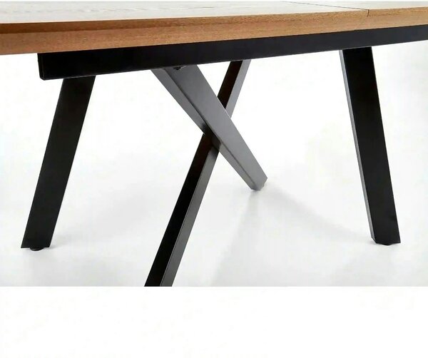 Masa extensibila Capital, stejar auriu/negru, 160/200x90x76 cm