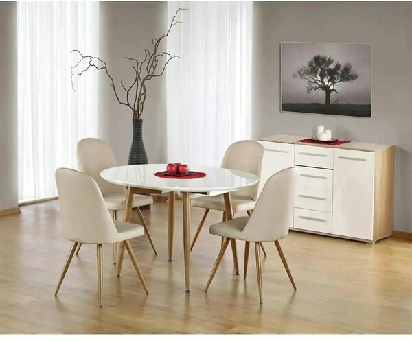 Masa extensibila EDWARD, alb/stejar miere, 120/200x100x75 cm