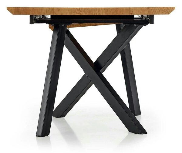 Masa extensibila Capital, stejar auriu/negru, 160/200x90x76 cm