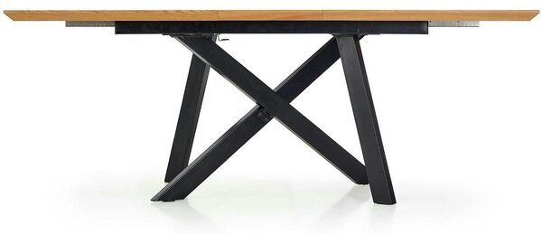 Masa extensibila Capital, stejar auriu/negru, 160/200x90x76 cm