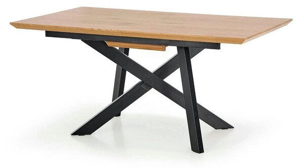Masa extensibila Capital, stejar auriu/negru, 160/200x90x76 cm