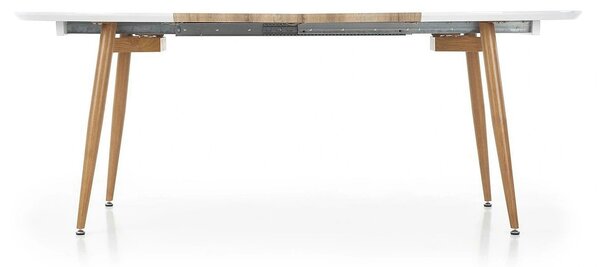 Masa extensibila EDWARD, alb/stejar miere, 120/200x100x75 cm