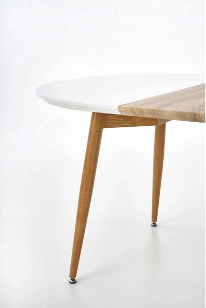 Masa extensibila EDWARD, alb/stejar miere, 120/200x100x75 cm