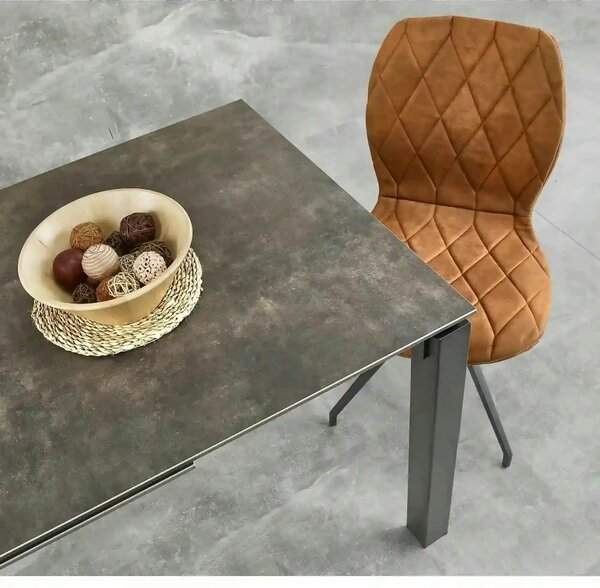 Masa extensibila HORIZON, gri/negru, ceramica, 120/180x85x76 cm