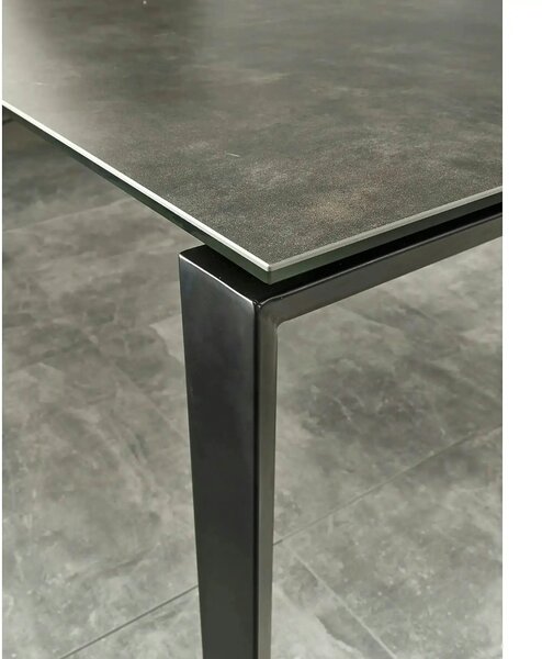 Masa extensibila HORIZON, gri/negru, ceramica, 120/180x85x76 cm