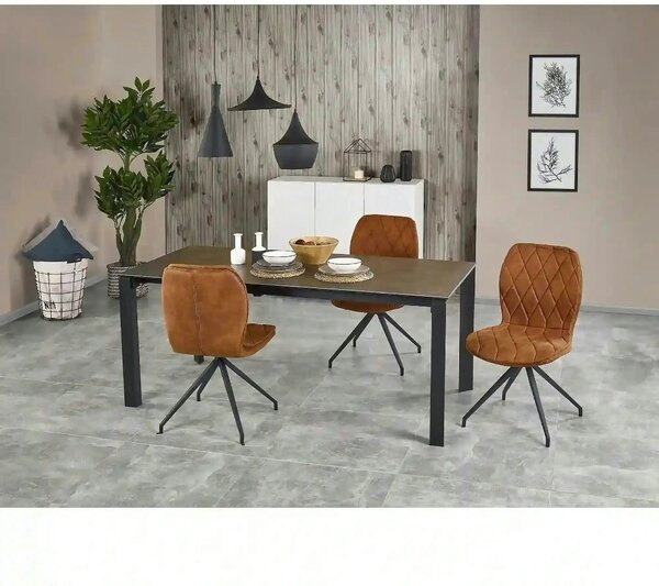 Masa extensibila HORIZON, gri/negru, ceramica, 120/180x85x76 cm