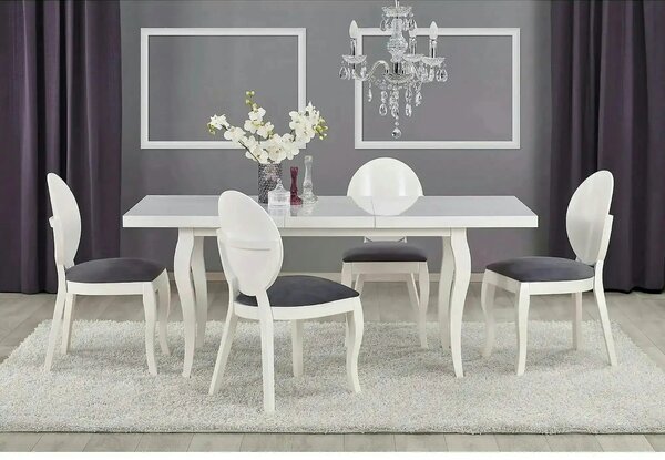 Masa extensibila MOZART, alb, 140/180x80x75 cm
