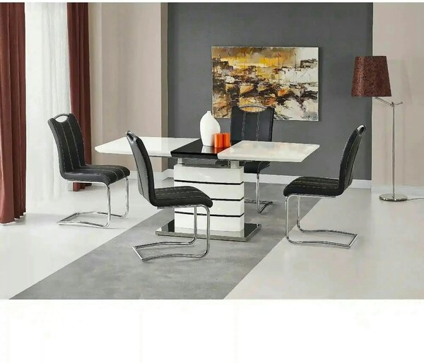Masa alba dreptunghiulara NORD, extensibila, alb, 140/180x80x76 cm