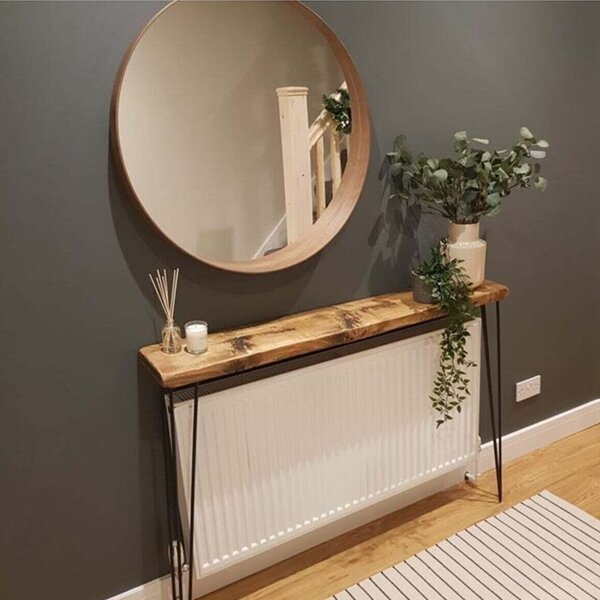 Masuta hol intrare, suport calorifer, seria wood Homs, 90 x 19 x 75cm,30438