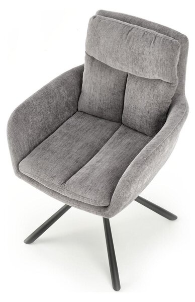 Scaun rotativ K495, gri, stofa clasica, 87x60x65 cm