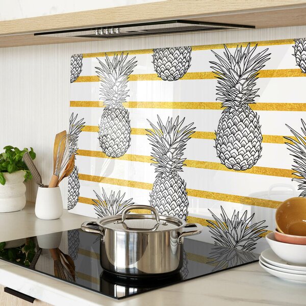 Tocător din sticlă Ananas pe fâșii
