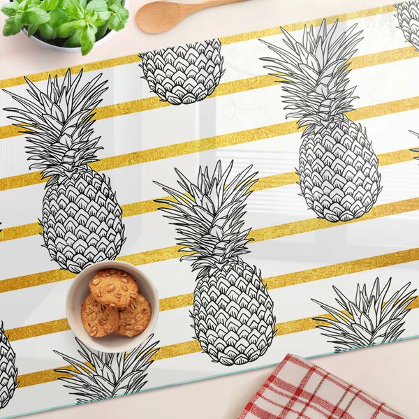 Tocător din sticlă Ananas pe fâșii