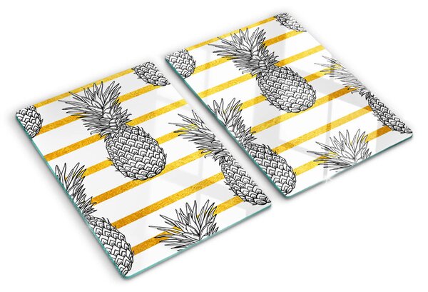 Tocător din sticlă Ananas pe fâșii