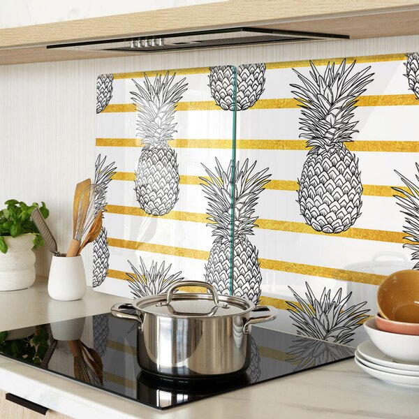 Tocător din sticlă Ananas pe fâșii