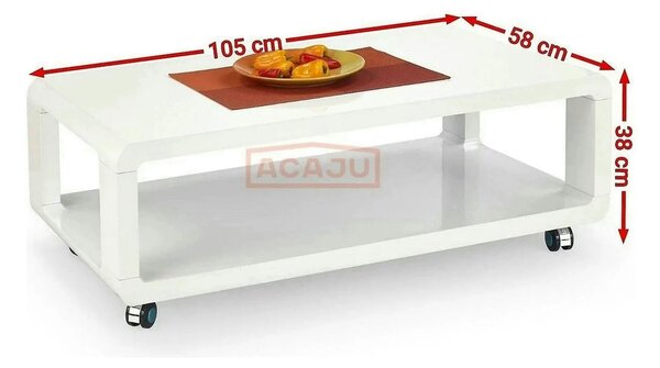 Masuta cafea FUTURA, alb, 105x58x38 cm