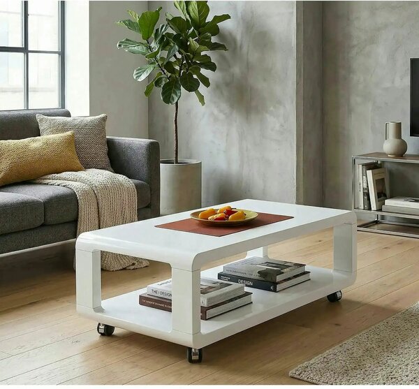 Masuta cafea FUTURA, alb, 105x58x38 cm