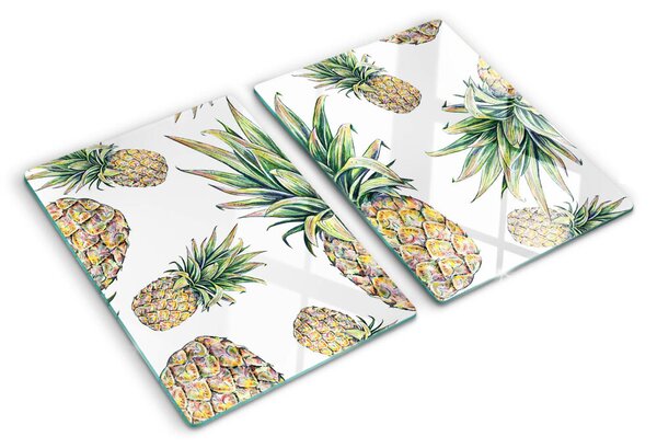 Tocător de bucătărie Ananas pe fundal alb