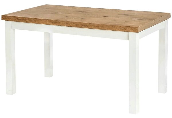 Masa TIAGO, stejar/alb, 140/220x80x76 cm