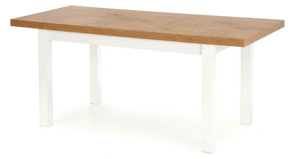 Masa TIAGO, stejar/alb, 140/220x80x76 cm