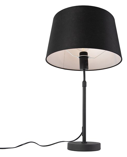 Lampă de masă neagră cu abajur din in neagră 35 cm reglabilă - Parte