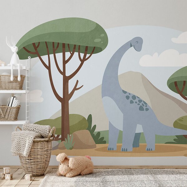 Fototapet Desen animat cu un dinozaur, Fototapet dinozauri, Fototapet populare, t00738 - Tapeko.ro