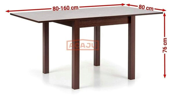 Masuta extensibila GRACJAN, nuc, PAL, 80/160x80x76 cm