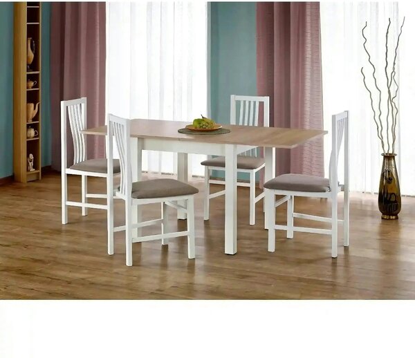 Masa extensibila GRACJAN, stejar sonoma/alb, PAL, 80/160x80x76 cm