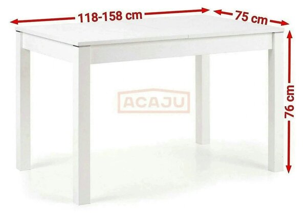 Masa extensibila MAURYCY, alb, PAL, 118/158x75x76 cm