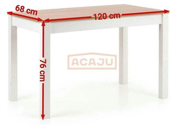 Masa KSAWERY, stejar/alb, PAL, 120x68x76 cm