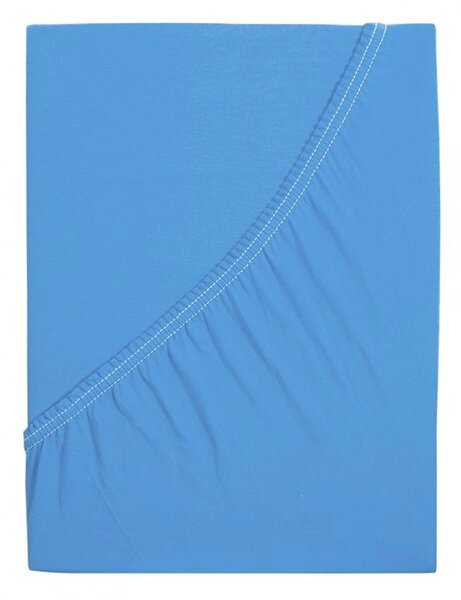 Cearsaf jersey din bumbac mako LUXORA 90x200 cm albastru deschis