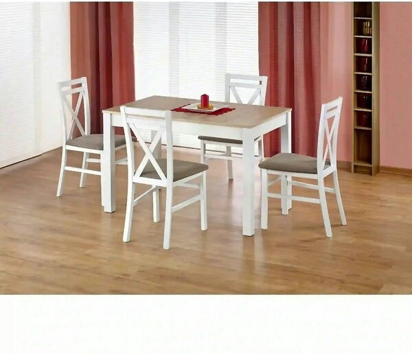 Masa extensibila MAURYCY, stejar/alb, PAL, 118/158x75x76 cm
