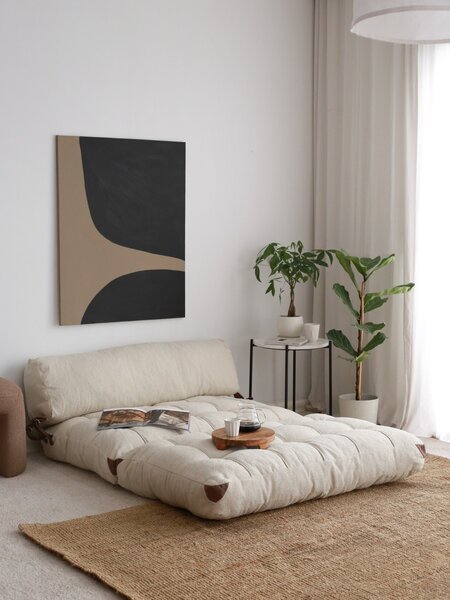 Canapea extensibilă cu 2 locuri Fold Crem 120x79x75 cm