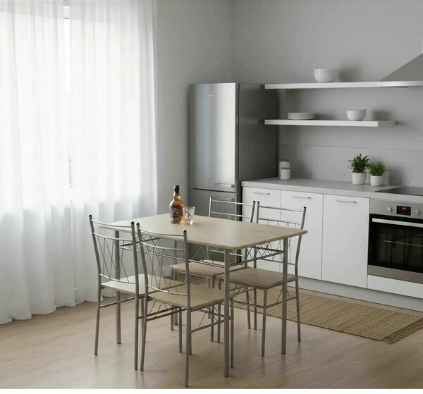 Set masa si 4 scaune FAUST, stejar sonoma