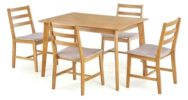 Set masa si 4 scaune CORDOBA, gri/stejar