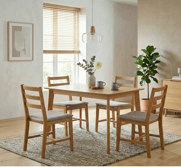 Set masa si 4 scaune CORDOBA, gri/stejar