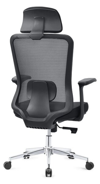 Scaun ergonomic, spatar Mesh, sezut textil, Negru
