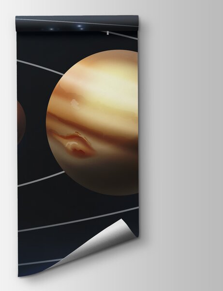 Fototapet Sistemul solar cu planete și stele, Fototapet spațiu cosmic, Fototapet populare, w00002 - Tapeko.ro