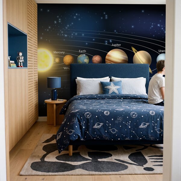 Fototapet Sistemul solar cu planete și stele, Fototapet spațiu cosmic, Fototapet populare, w00002 - Tapeko.ro