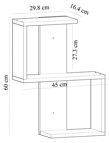 Rafturi perete, Pure Craft, UnicUtil, 29 x 60 x 16 cm, Alb