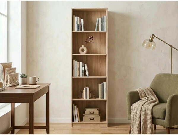 Biblioteca NEPO PLUS, stejar sonoma, PAL, 60x34x197 cm