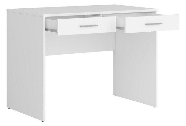 Birou NEPO PLUS, alb, PAL laminat, cu 2 sertare, 100x59x76 cm