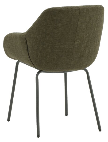 Scaun tip fotoliu Bosco, tesatura ,structura metalica - GRI