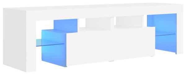 Comodă TV cu lumini LED, alb, 140x36,5x40 cm