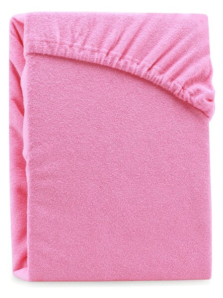 Cearșaf elastic pentru pat dublu AmeliaHome Ruby Siesta, 180-200 x 200 cm, roz