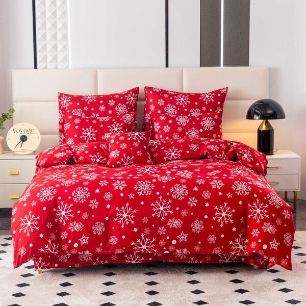 Lenjerie de pat din bumbac SNOWFALL rosu Dimensiune lenjerie de pat: 70 x 90 cm | 140 x 220 cm
